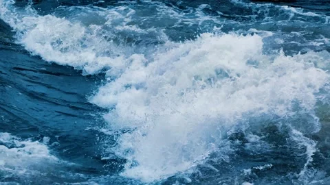 Blue water surface background. Sea waves on the beach. water surface with waves. Stock Footage 302900053