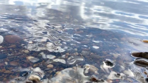 Blue water surface, beautiful waves background with reflection of cloud. Stock Footage 156453176