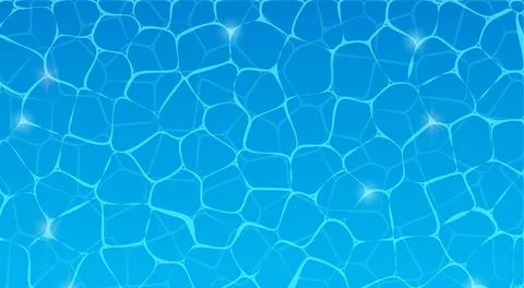 Blue water surface rippling wave pattern. Water swimming pool surface summer Illustrazione stock