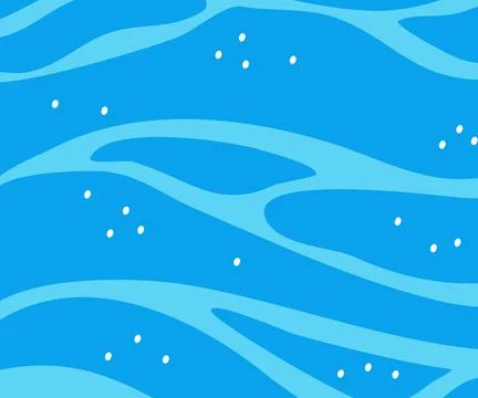 Blue water surface template in cartoon style Stock Illustration
