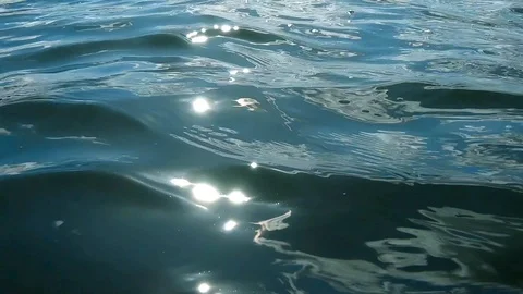 Blue, water surface vibrating in the sun Stock Footage 115962631