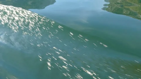 Blue water surface with waves and movement on a lake taken without a boat, .. Stock Footage 305151370
