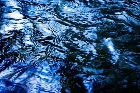 Blue water surface with waves Stock Photos