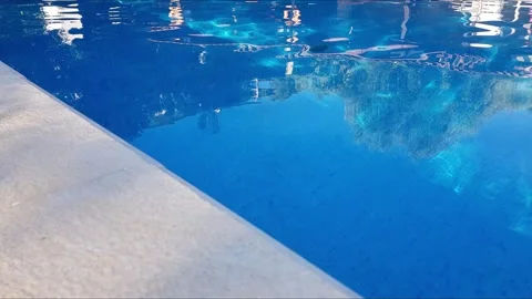 Blue water in swimming pool Stock Footage 281195232