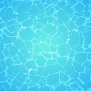 Blue water texture vector background. Swimming pool, sea, ocean closeup illus Stock Illustration