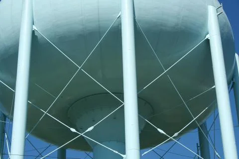 Blue water tower Stock Photos