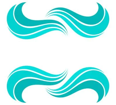Blue water wave border background. Vector illustration Stock Illustration