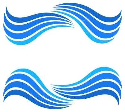 Blue water wave border background. Vector illustration Stock Illustration