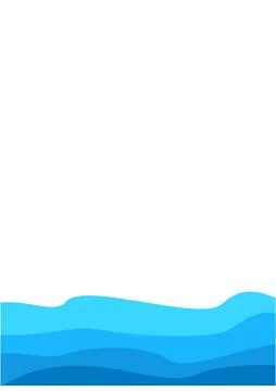 Blue Water Wave Horizon Vector Illustration Isolated on White Background Stock Illustration