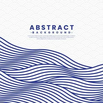 Blue water wave line pattern background. Traditional Japanese pattern concept Stock Illustration
