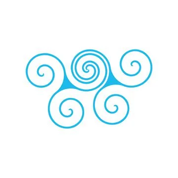 Blue water wave spiral vector circle logo. Stock Vector illustration isolated on Illustrazione stock