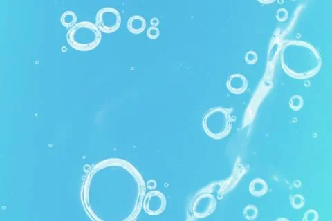 Blue water wave surface tensione with bubbles Illustrazione stock