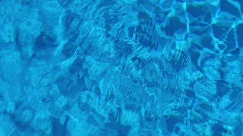 Blue Water Wave on Swimming Pool Surface Stock Footage 346551068