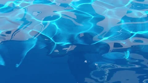 Blue Water Wave on Swimming Pool Surface Stock Footage 346554815