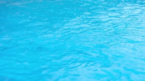Blue Water Wave on Swimming Pool Surface Stock Footage 346554902
