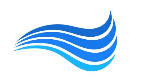 Blue water wave symbol. Vector illustration. Stock Illustration