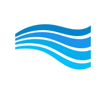 Blue water wave symbol. Vector illustration. Stock Illustration