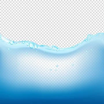 Blue Water Wave With Transparent Background Illustrazione stock