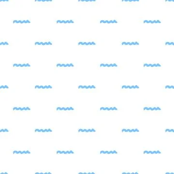 Blue water waves repeating seamless pattern background Stock Illustration
