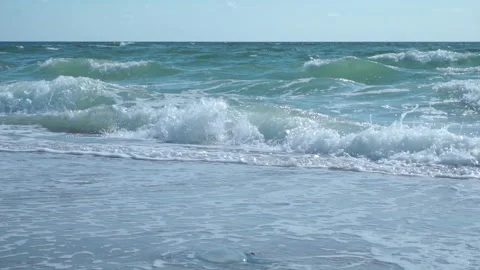 Blue water waves surface, background Stock Footage 161160967