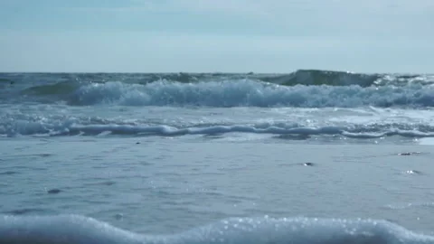 Blue water waves surface, background Stock Footage 161161138