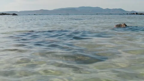 Blue water waves surface, beautiful background. Fresh drinking water Video stock 245460023