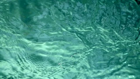 Blue water waves surface close up in swimming pool, background with copy space. Vidéo 253501523
