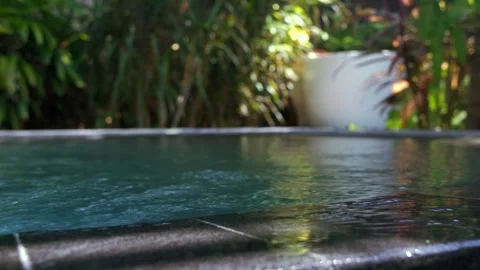 Blue water waves surface close up in swimming pool, background with copy space. Vídeos de archivo 254841038