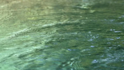 Blue water waves surface close up in swimming pool, background with copy space. Vídeo Stock 255414245
