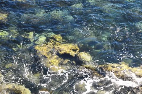 Blue water waves texture Foto stock