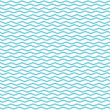 Blue water wavy waves pattern on white background.  Abstract Vector Illustrazione stock
