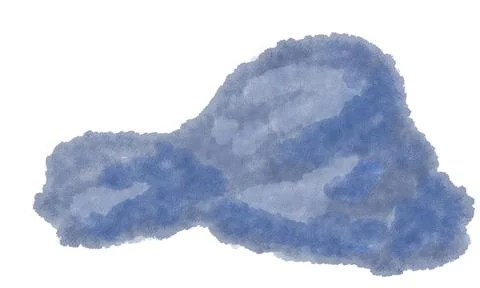 Blue Watercolor Cloud Shape Isolated Illustration Stock-Illustration