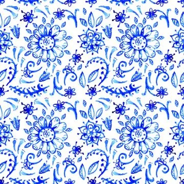 Blue watercolor pattern Stock Illustration