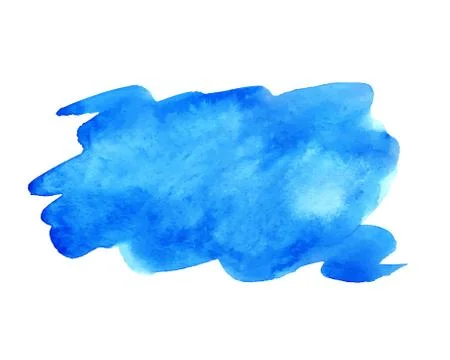 Blue watercolor stain on a white background. Stock Illustration