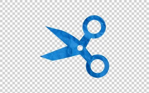 Blue Watercolor Texture Scissors Icon Stock Illustration