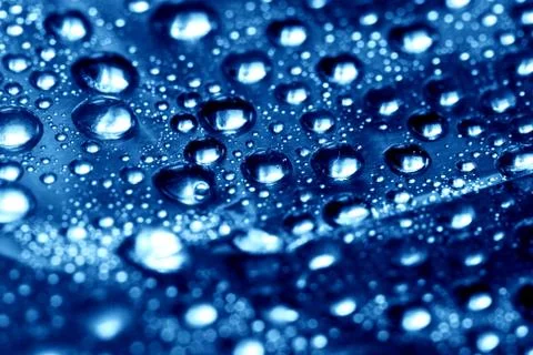 Blue waterdrops Stock Photos