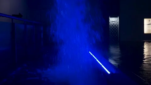 Blue Waterfall Stock Footage 133254013