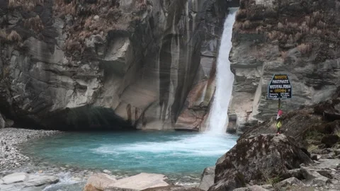 Blue Waterfall Stock Footage 318404065