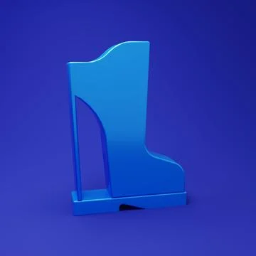Blue Waterproof rubber boot icon isolated on blue background. Gumboots for .. Stock Illustration