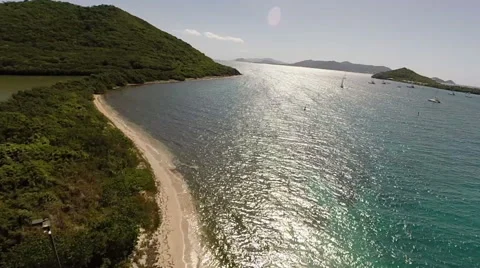 Blue Waters of Antigua Video stock 49639170