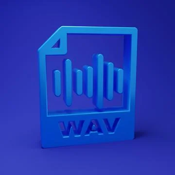 Blue WAV file document. Download wav button icon isolated on blue backgroun.. Stockillustratie