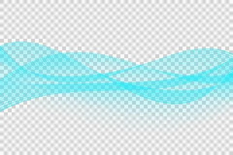 Blue wave abstract transparent Stock Illustration