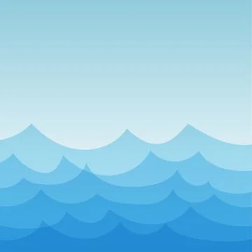 Blue wave abstract vector illustration Stock Illustration