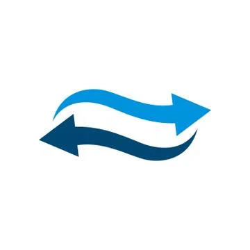 Blue Wave Arrow Logo Template Illustration Design. Vector EPS 10. Stock Illustration
