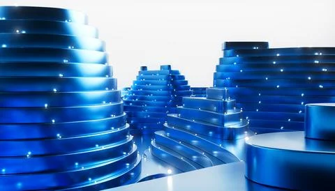 Blue Wave Background. Abstract Minimal Exterior Design. Stock Illustration