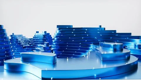 Blue Wave Background. Abstract Minimal Exterior Design. Stock Illustration