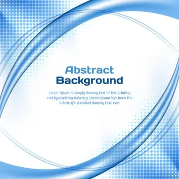 Blue wave background with halftone. Illustrazione stock