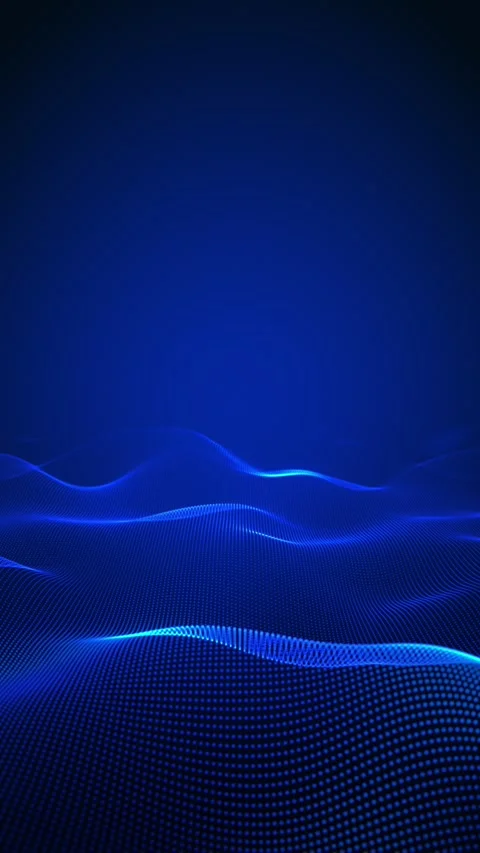 Blue wave background loop. Technological structure of sound oscillation Stock Footage 347242612