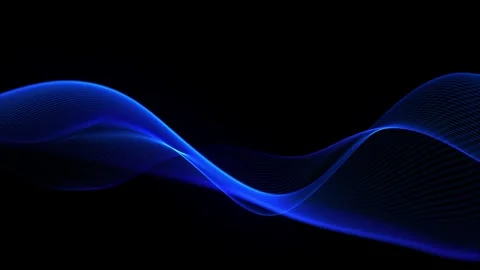 Blue wave on black background. Glowing wave motion mockup for video. Loopin.. Stock Footage 317406887