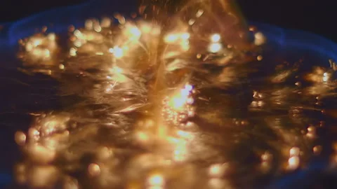A blue wave of fire diverges from the center with the formation of a large flame Stock Footage 130603473